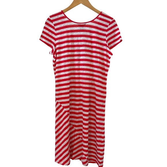Tommy Bahama Serena Stripe Linen Dress‎ Size M/M (8/10) Red White NWT - Picture 4 of 9